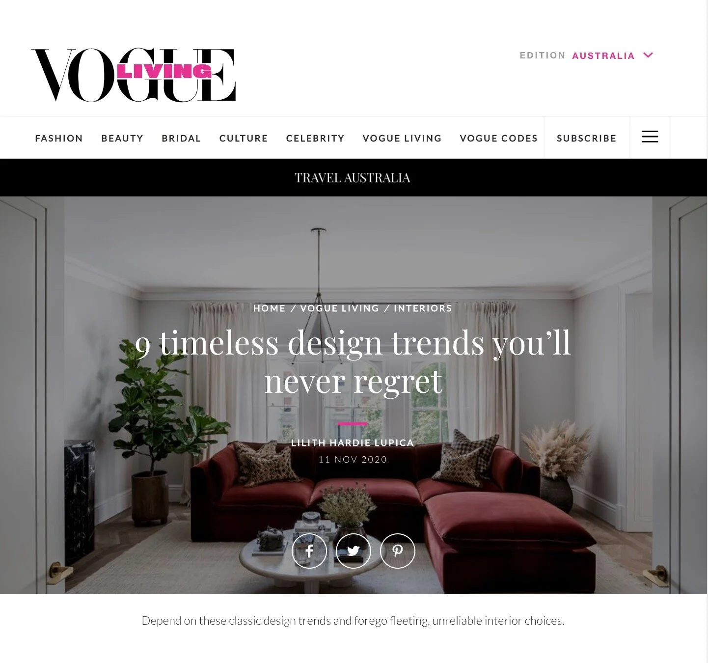 Vogue Living: 9 timeless design trends you'll never regret — White